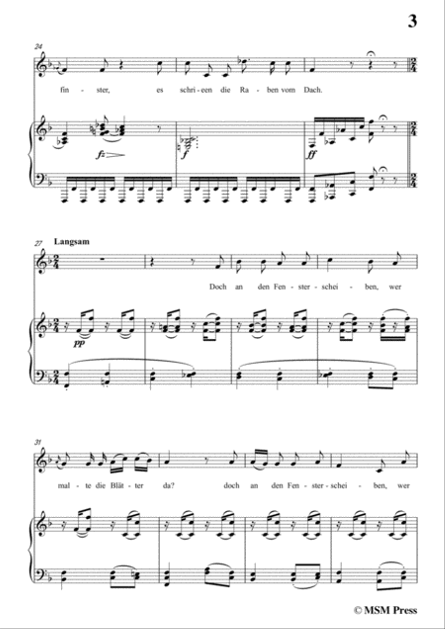Schubert-Frühlingstraum,from 'Winterreise',Op.89(D.911) No.11,in F Major,for Voice&Piano Voice scores gallery preview page 5