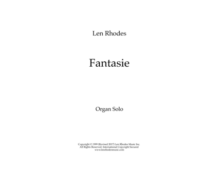 Rhodes - Fantasie, Organ Solo