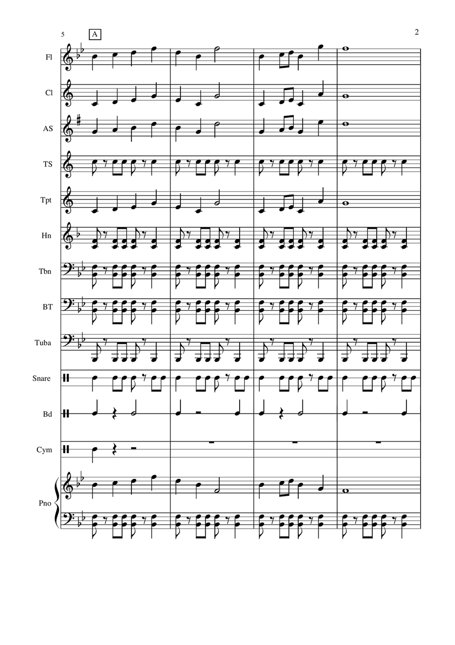 Beijing Folk Song Concert Band scores gallery preview page 2