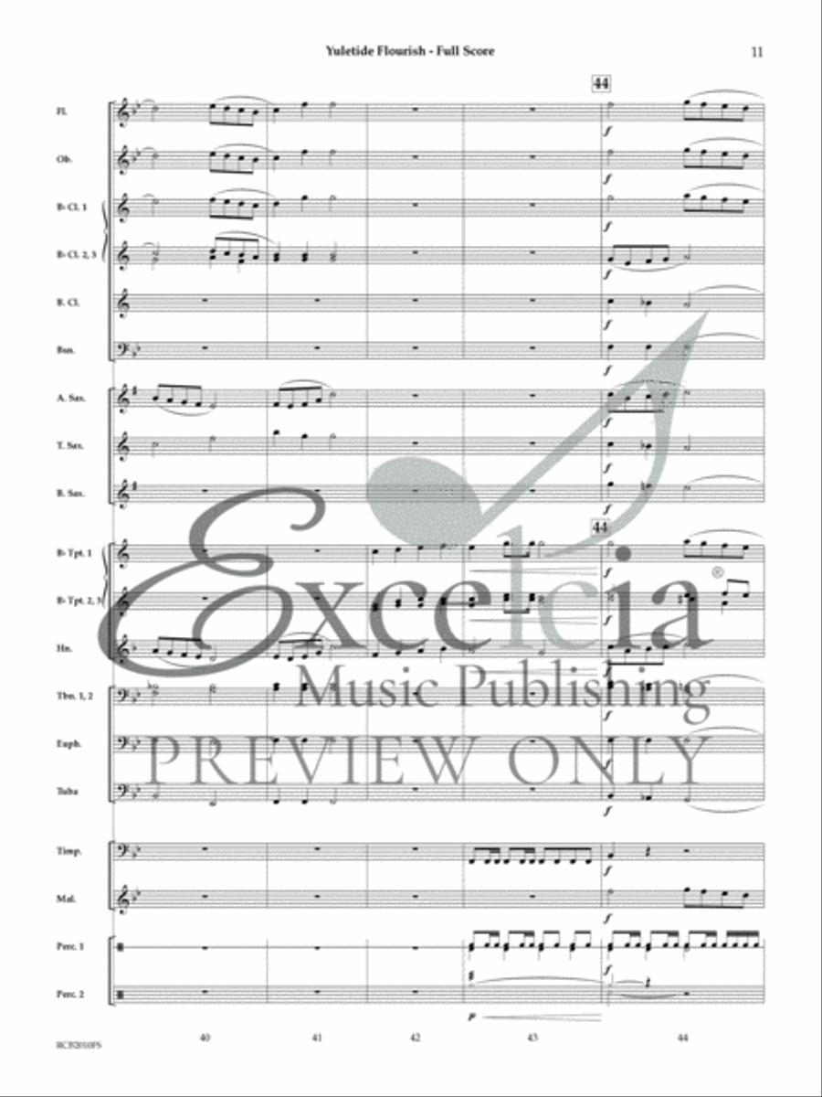 Yuletide Flourish Concert Band scores gallery preview page 11