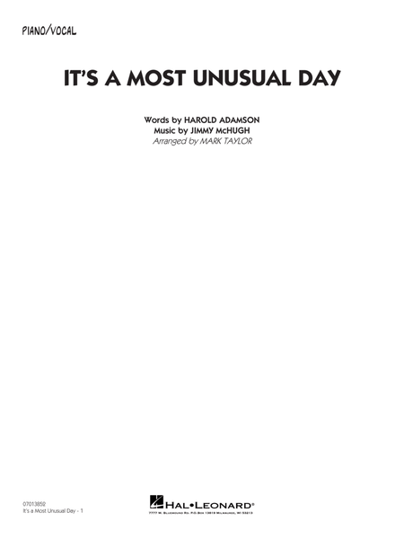 It's a Most Unusual Day (arr. Mark Taylor) - Piano/Vocal