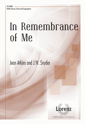 Book cover for In Remembrance of Me