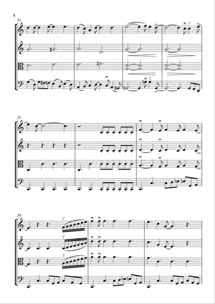 You're My Best Friend String Quartet scores gallery preview page 4