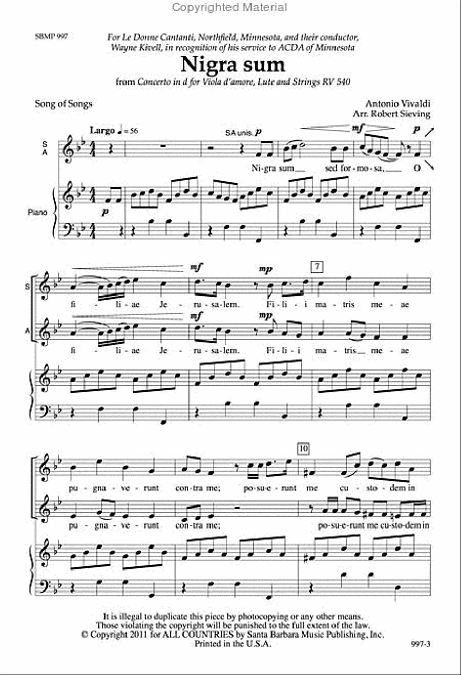 Nigra sum - SA Octavo SA scores gallery preview page 2