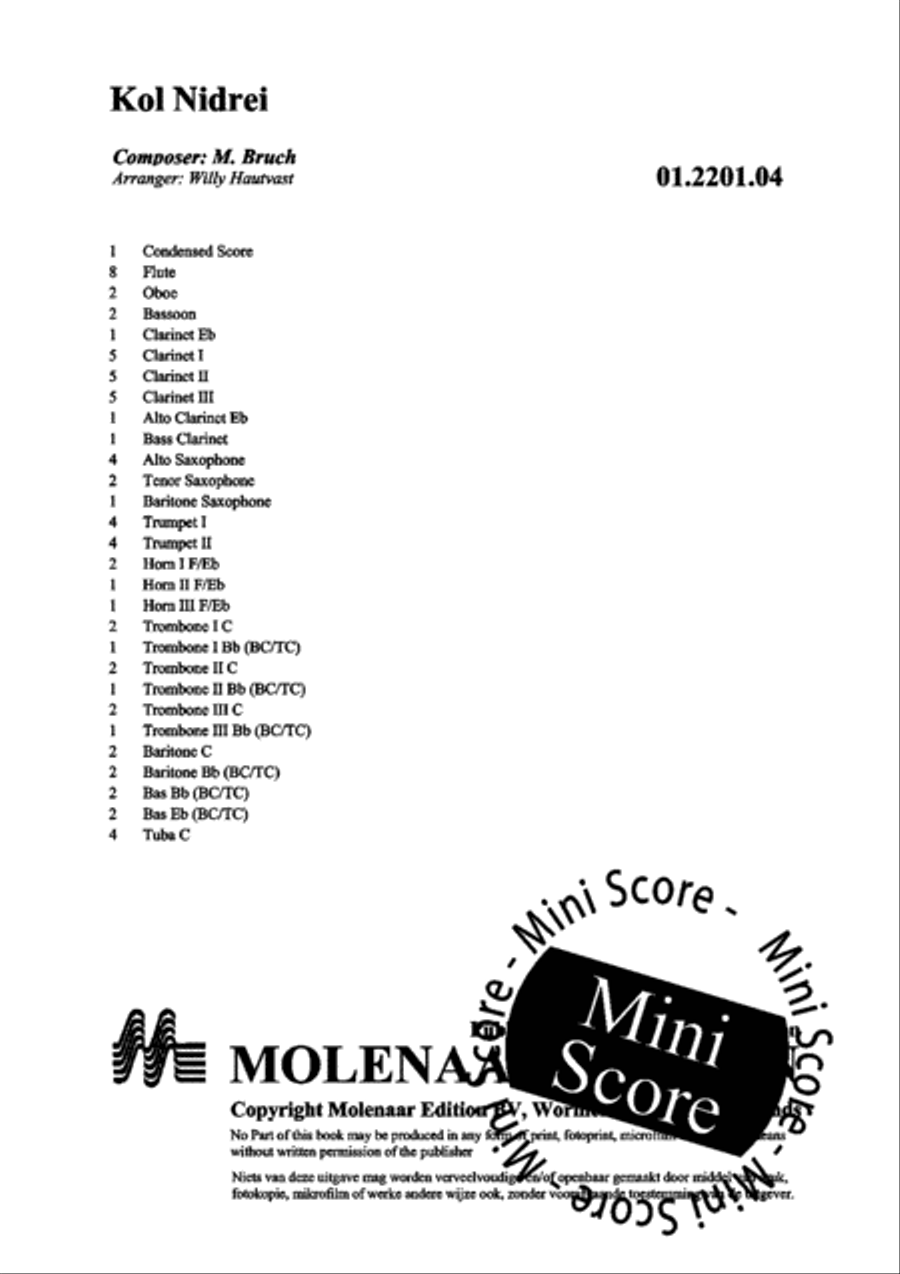 Kol Nidrei Kol Nidrei Concert Band scores gallery preview page 4