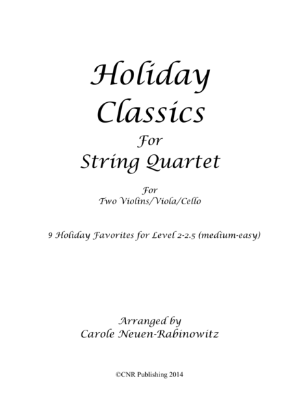 Holiday Classics for String Quartet