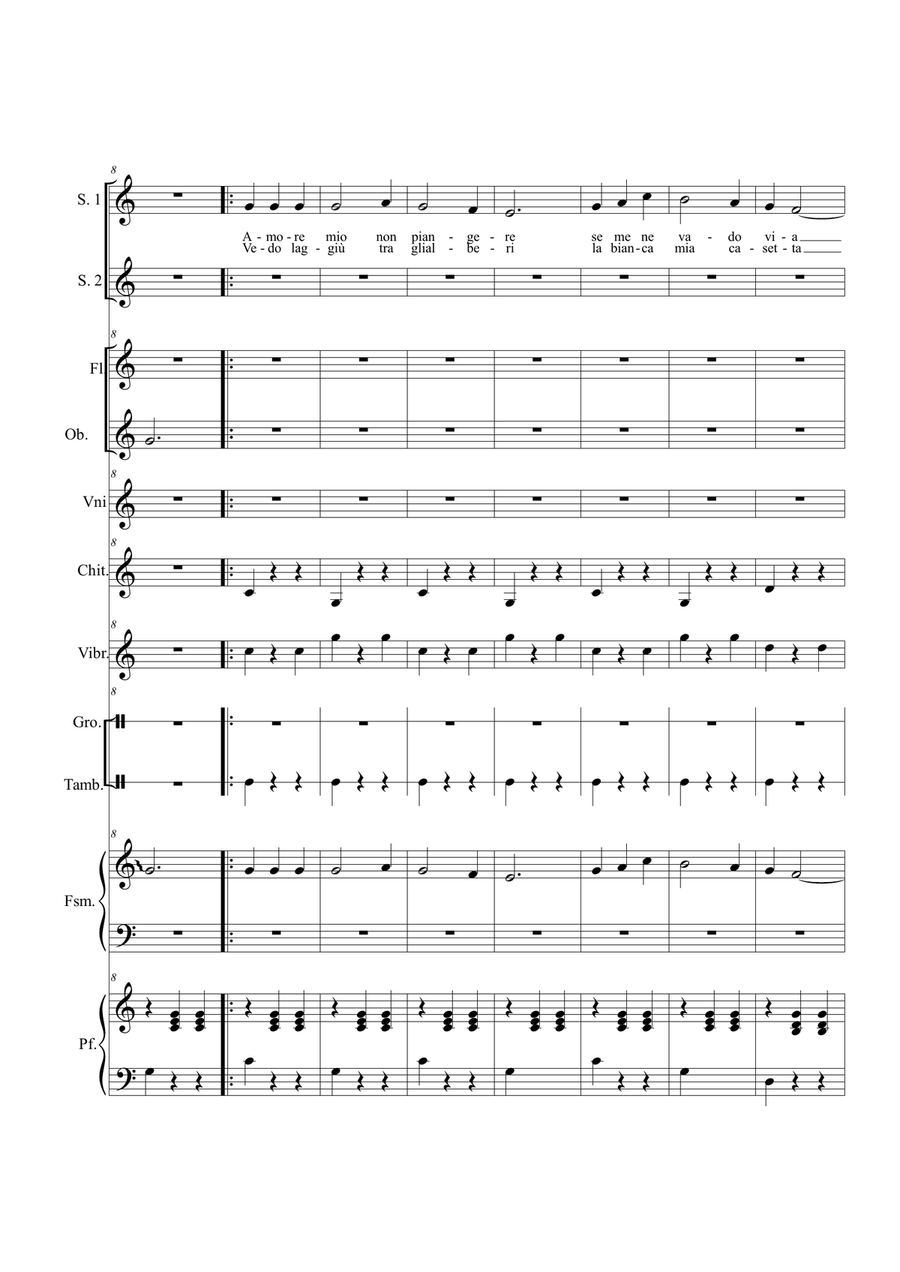 Amore mio non piangere Large Ensemble scores gallery preview page 2