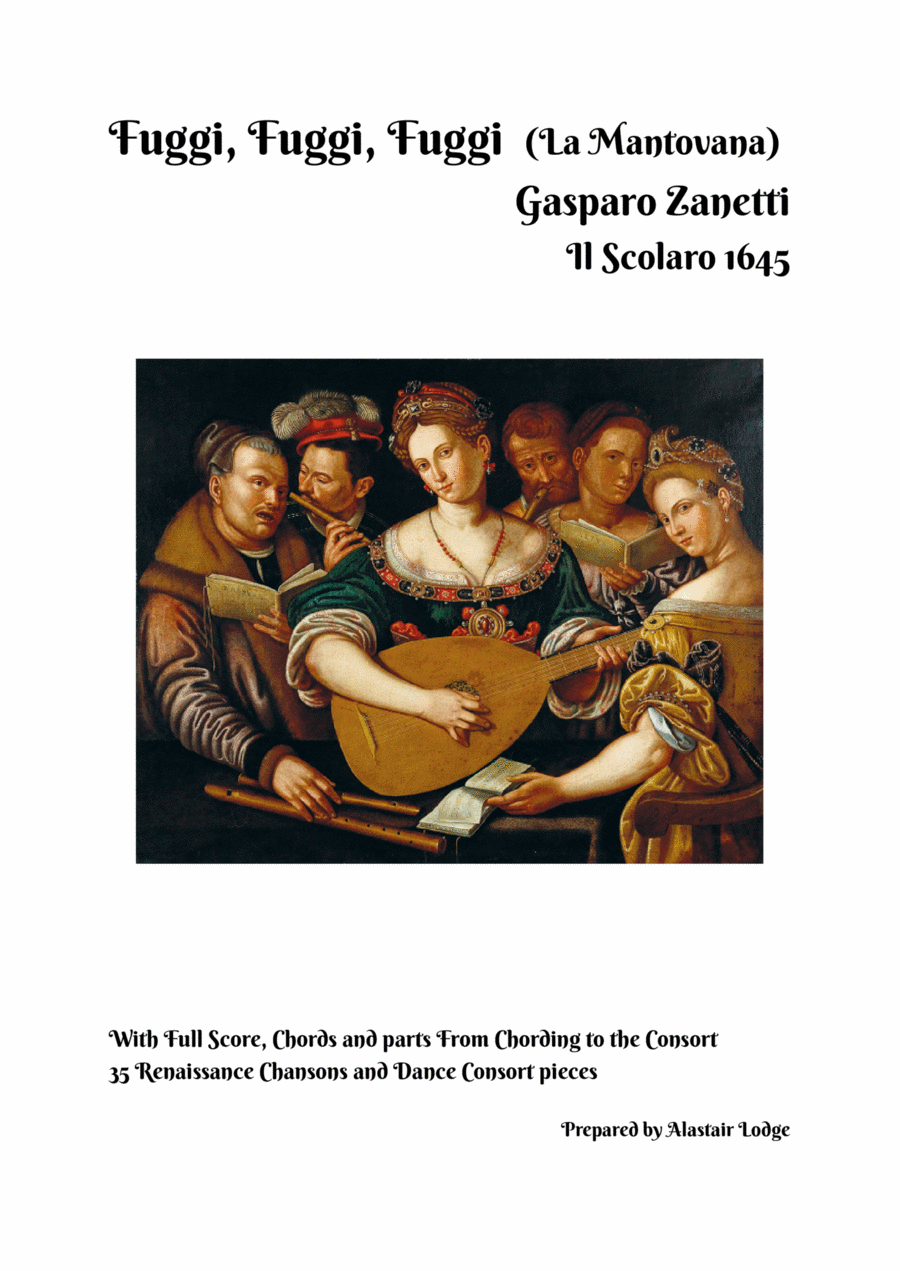 Fuggi, Fuggi, Fuggi (La Mantovana) - Gasparo Zanetti - Il Scolaro 1645 (with lyrics) Chamber Music scores gallery preview page 1