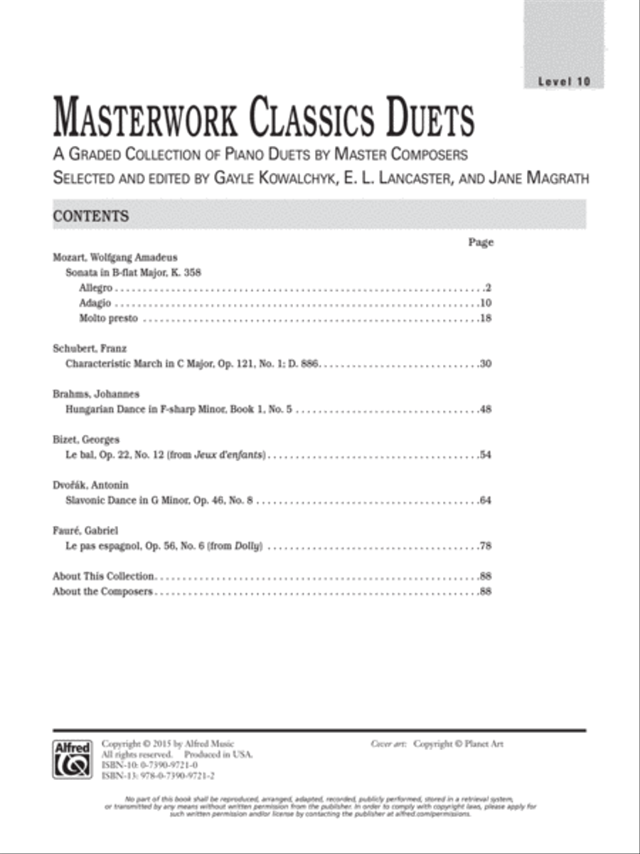 Masterwork Classics Duets, Level 10