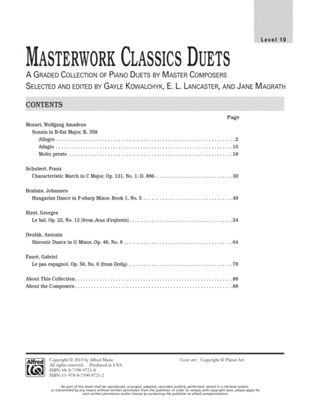 Masterwork Classics Duets, Level 10
