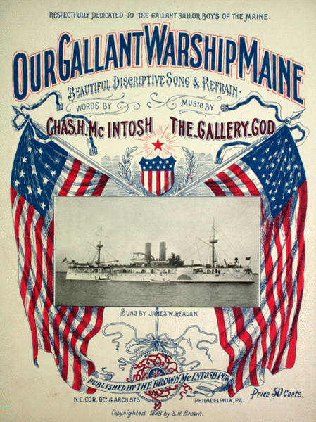 Our Gallant Warship Maine. Beautiful Discriptive Song & Refrain
