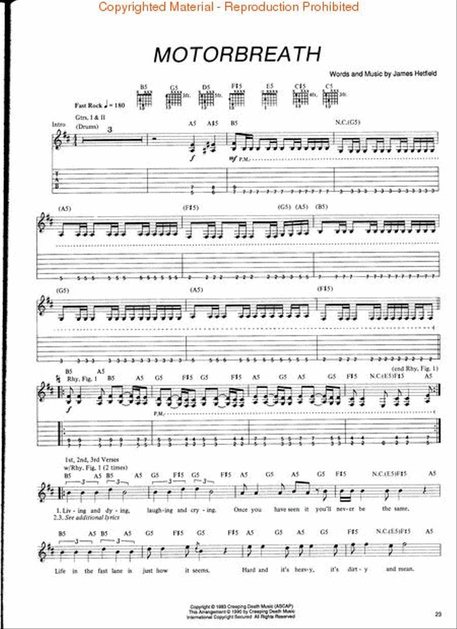 Metallica – Kill 'Em All Electric Guitar scores gallery preview page 2