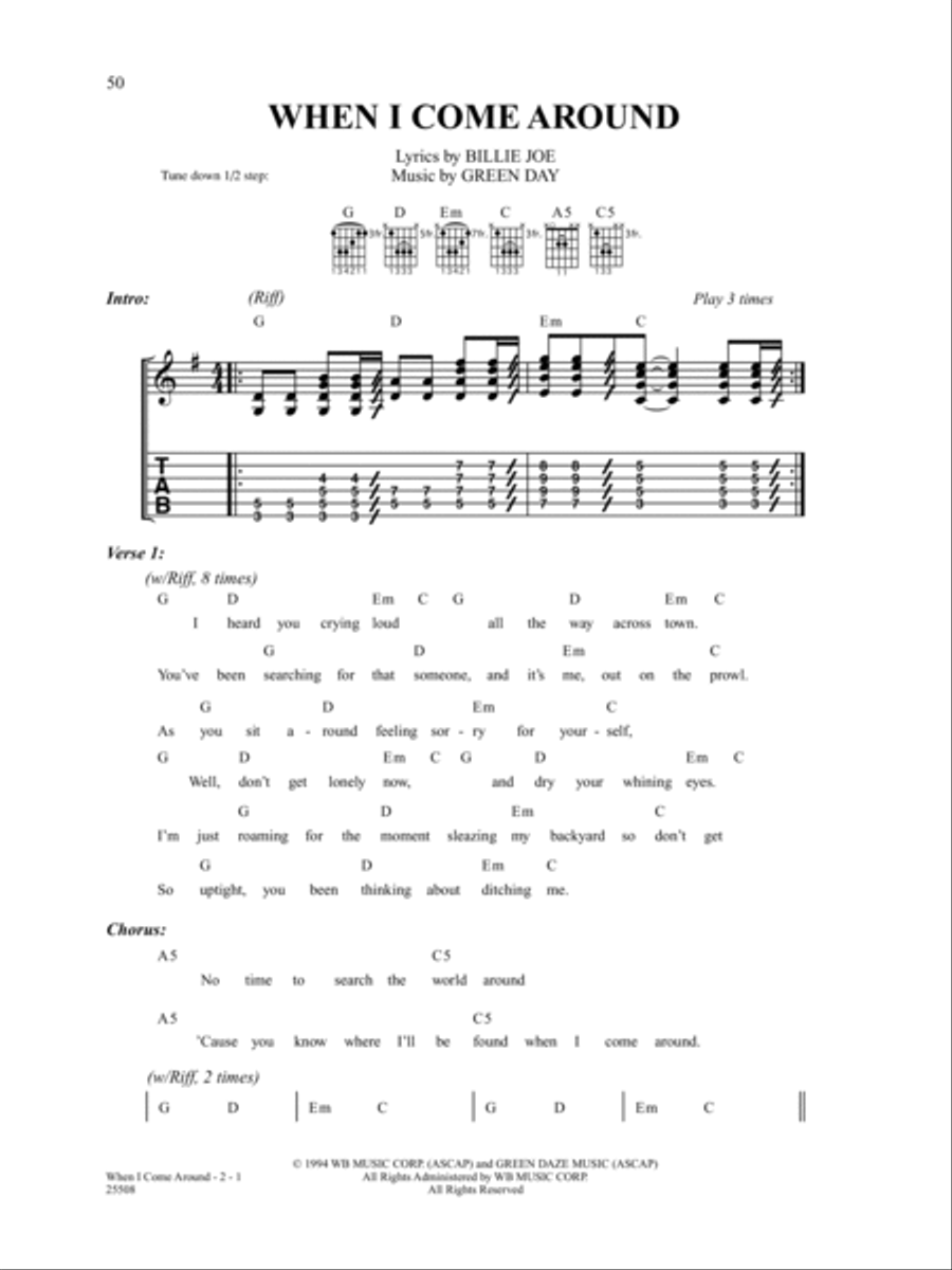 When I Come Around School and Community scores gallery preview page 1