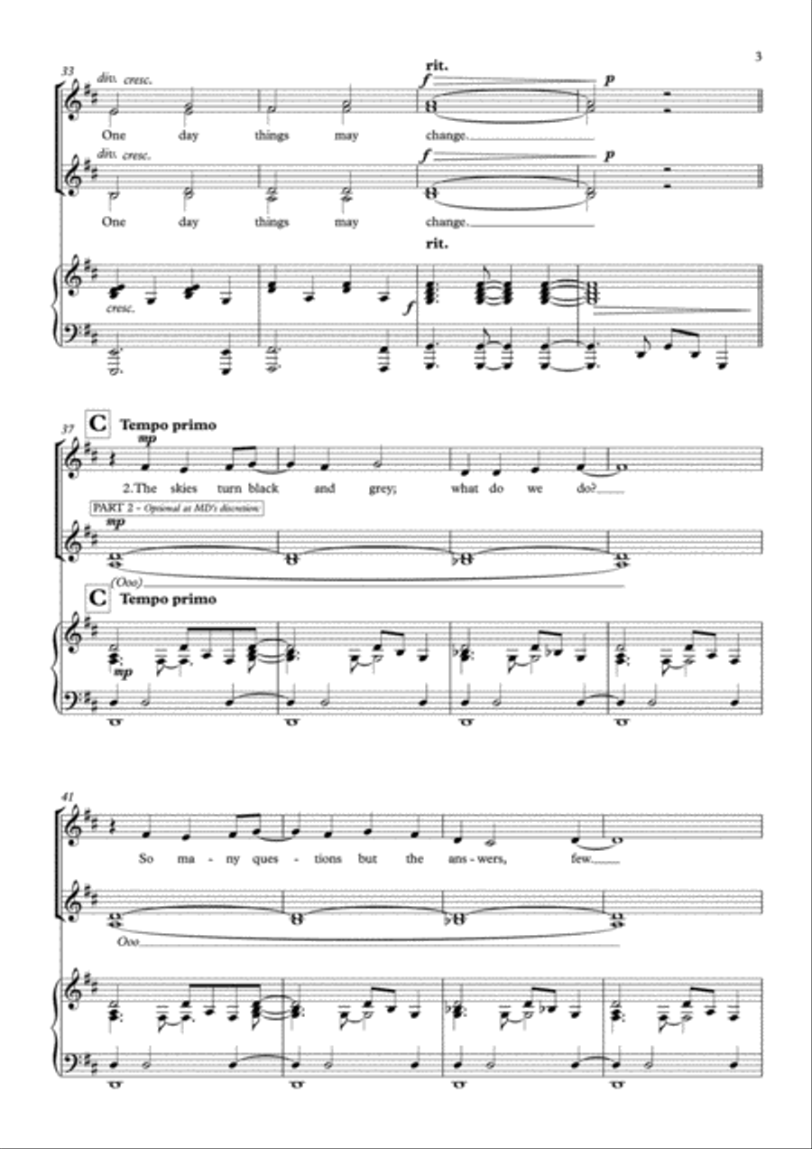 Chris Lawry - We Are As One (Vocal duet or SA Choir) SA scores gallery preview page 3