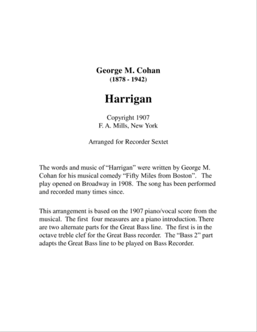 Harrigan for Recorder Sextet Recorder scores gallery preview page 2