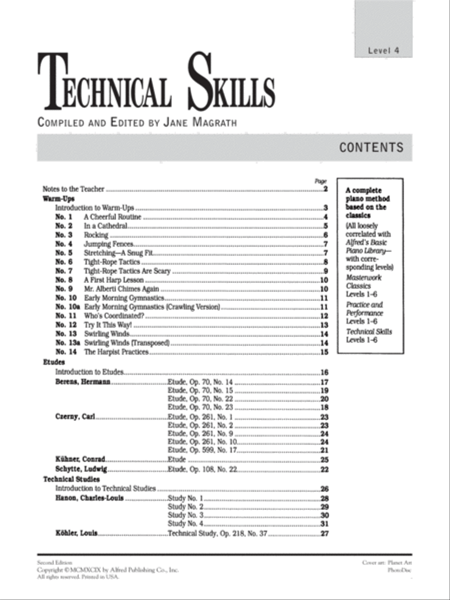 Masterwork Technical Skills Piano Method scores gallery preview page 2