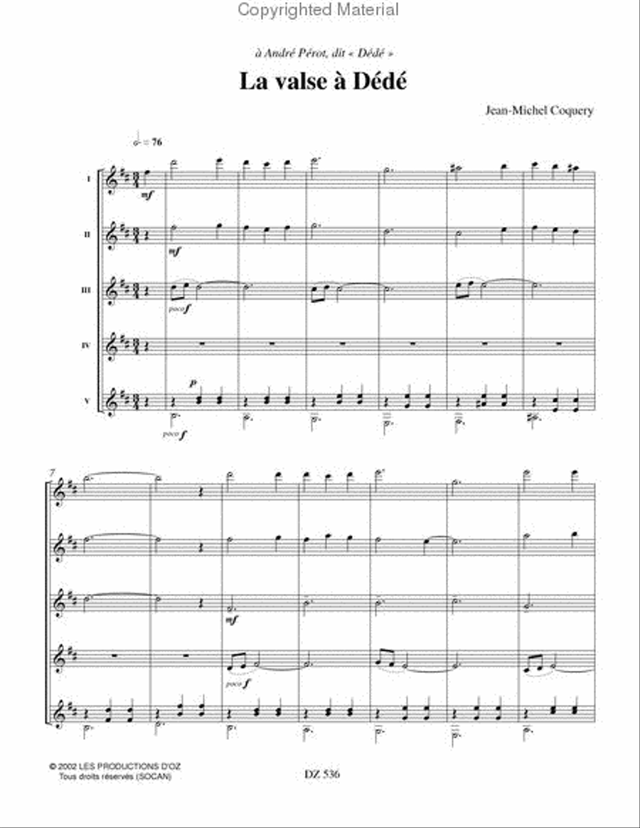 La valse à Dédé Guitar Ensemble scores gallery preview page 2