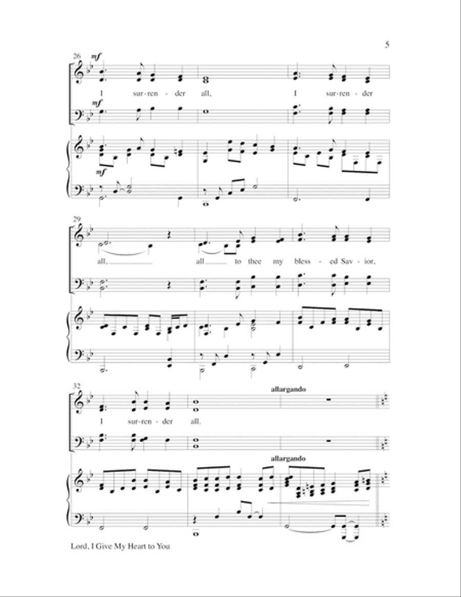Lord, I Give My Heart to You 4-Part scores gallery preview page 5
