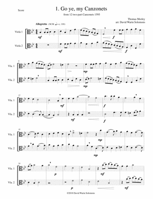12 easy Canzonets for viola duo