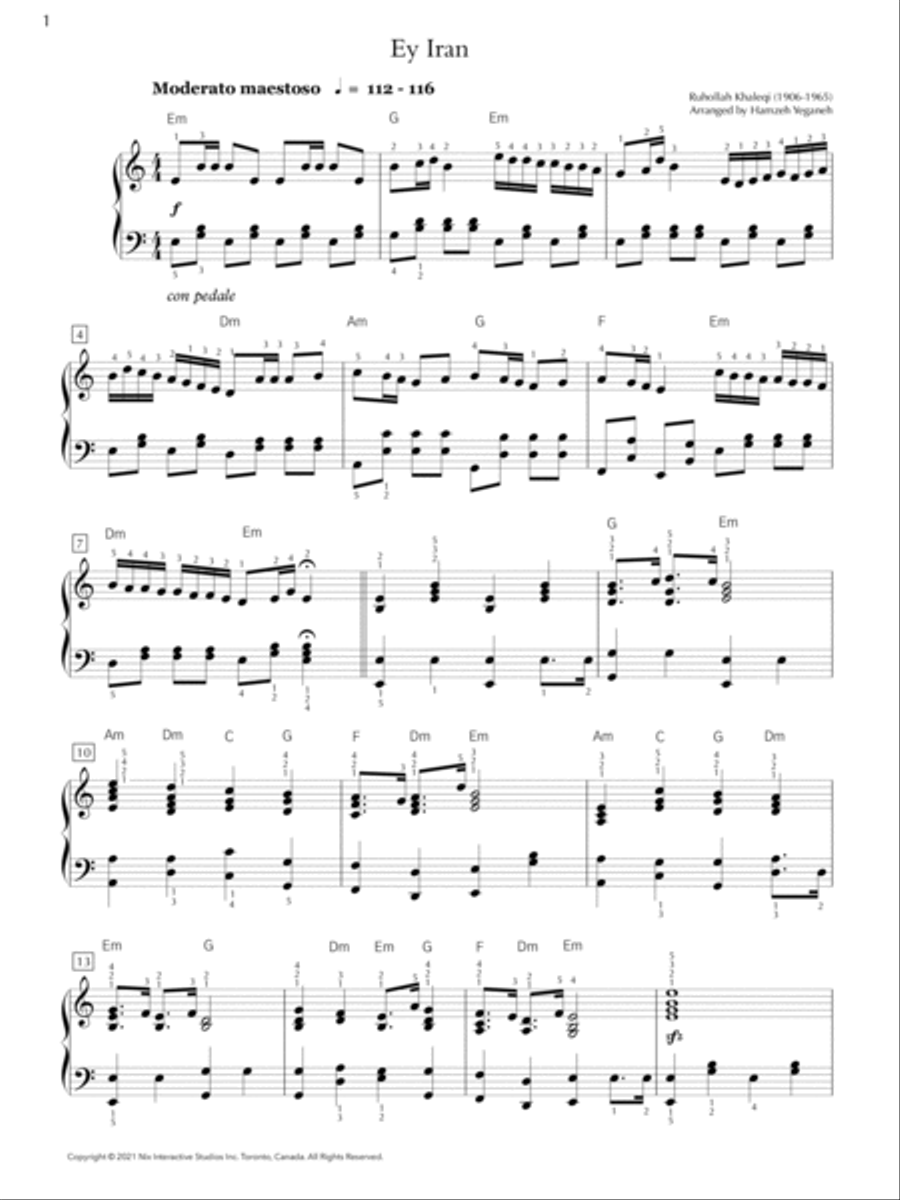 Ey Iran Piano Solo scores gallery preview page 2