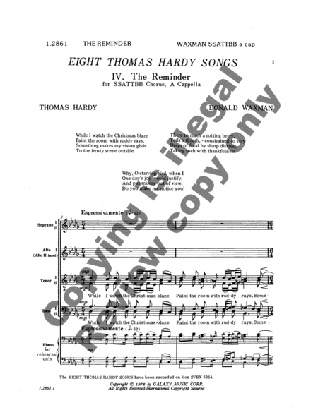 Eight Thomas Hardy Songs: 4. The Reminder