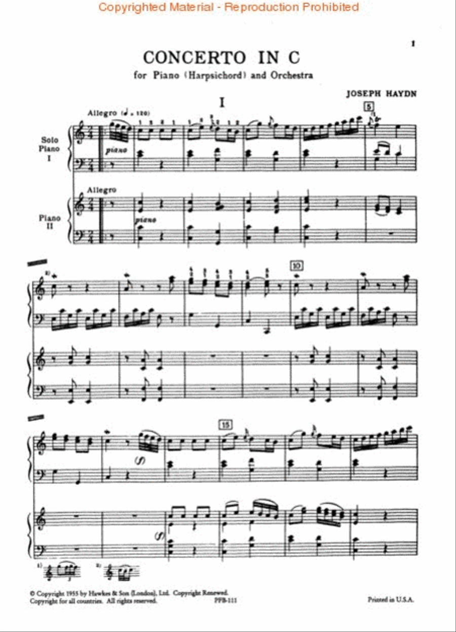 Piano Concerto in C Piano Solo scores gallery preview page 2