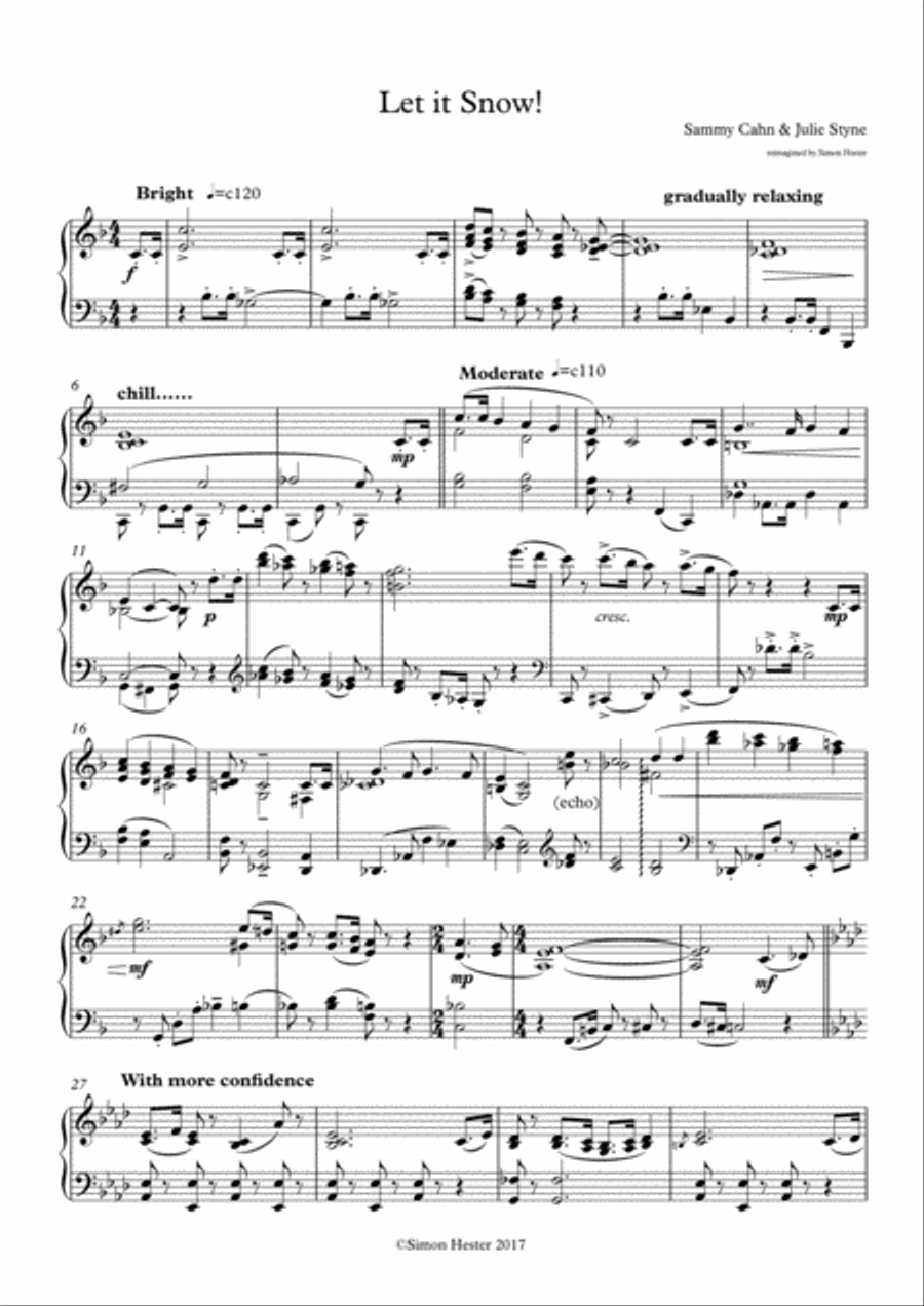 Let It Snow! Let It Snow! Let It Snow! Piano Solo scores gallery preview page 1