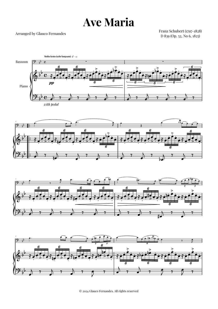 Ave Maria - Franz Schubert Chamber Music scores gallery preview page 1