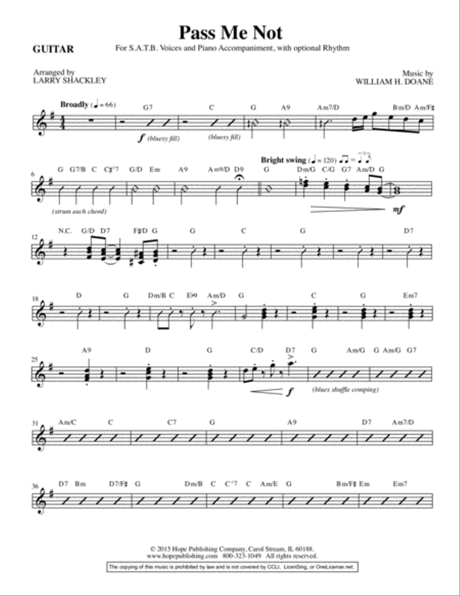Pass Me Not Guitar scores gallery preview page 2
