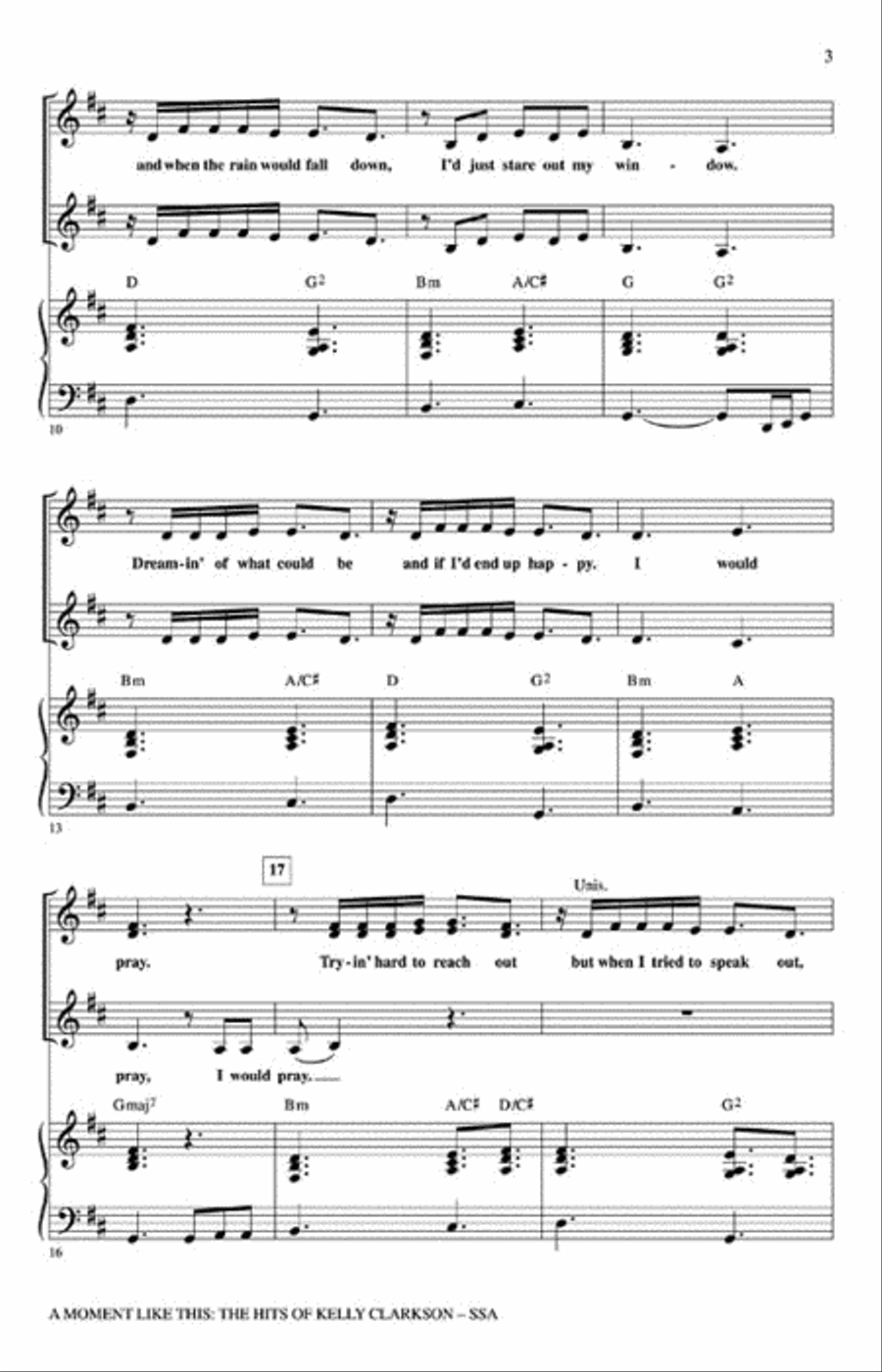 A Moment like This: The Hits of Kelly Clarkson SSA scores gallery preview page 3