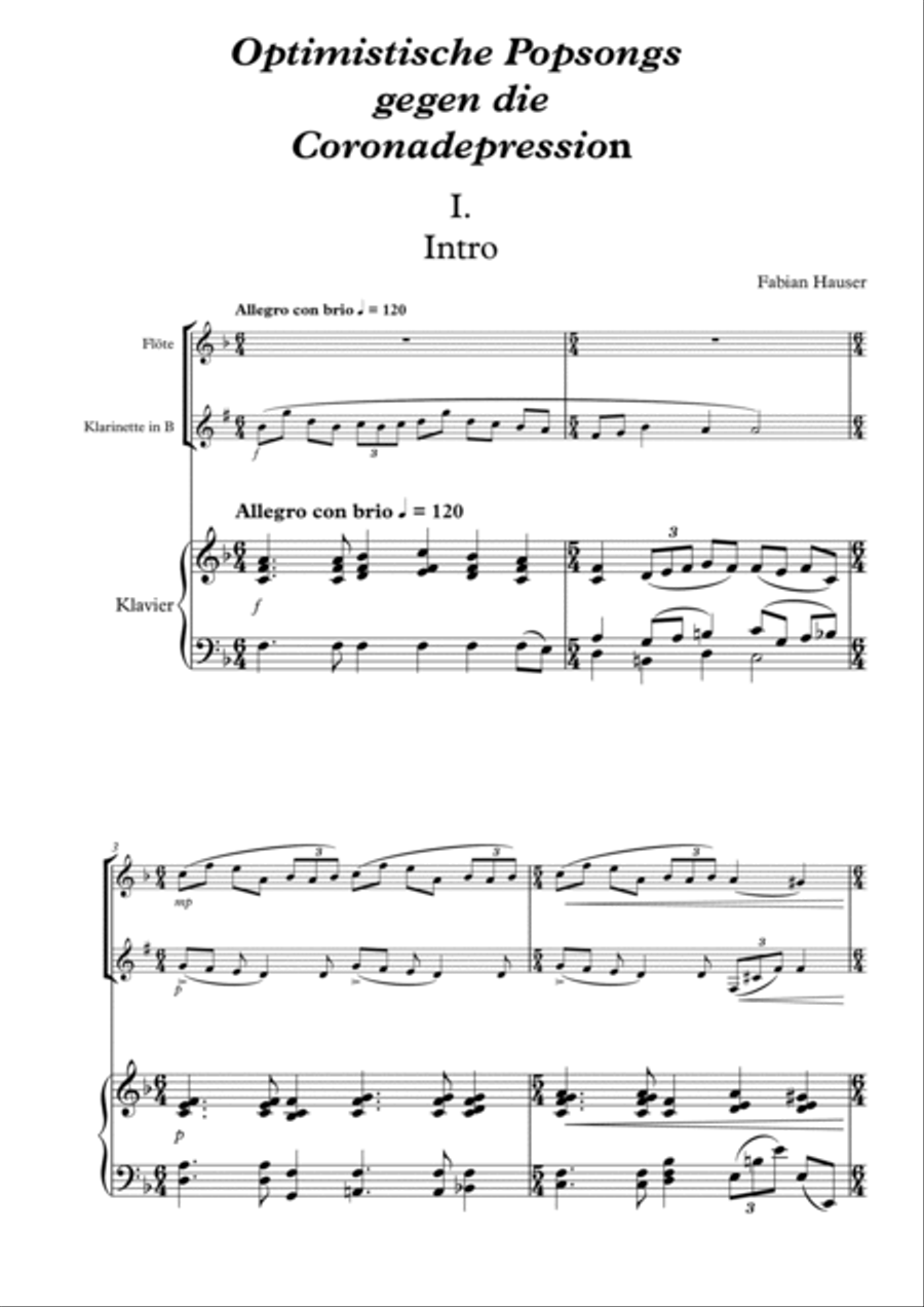 Optimistische Popsongs gegen die Coronadepression Woodwind Duet scores gallery preview page 2