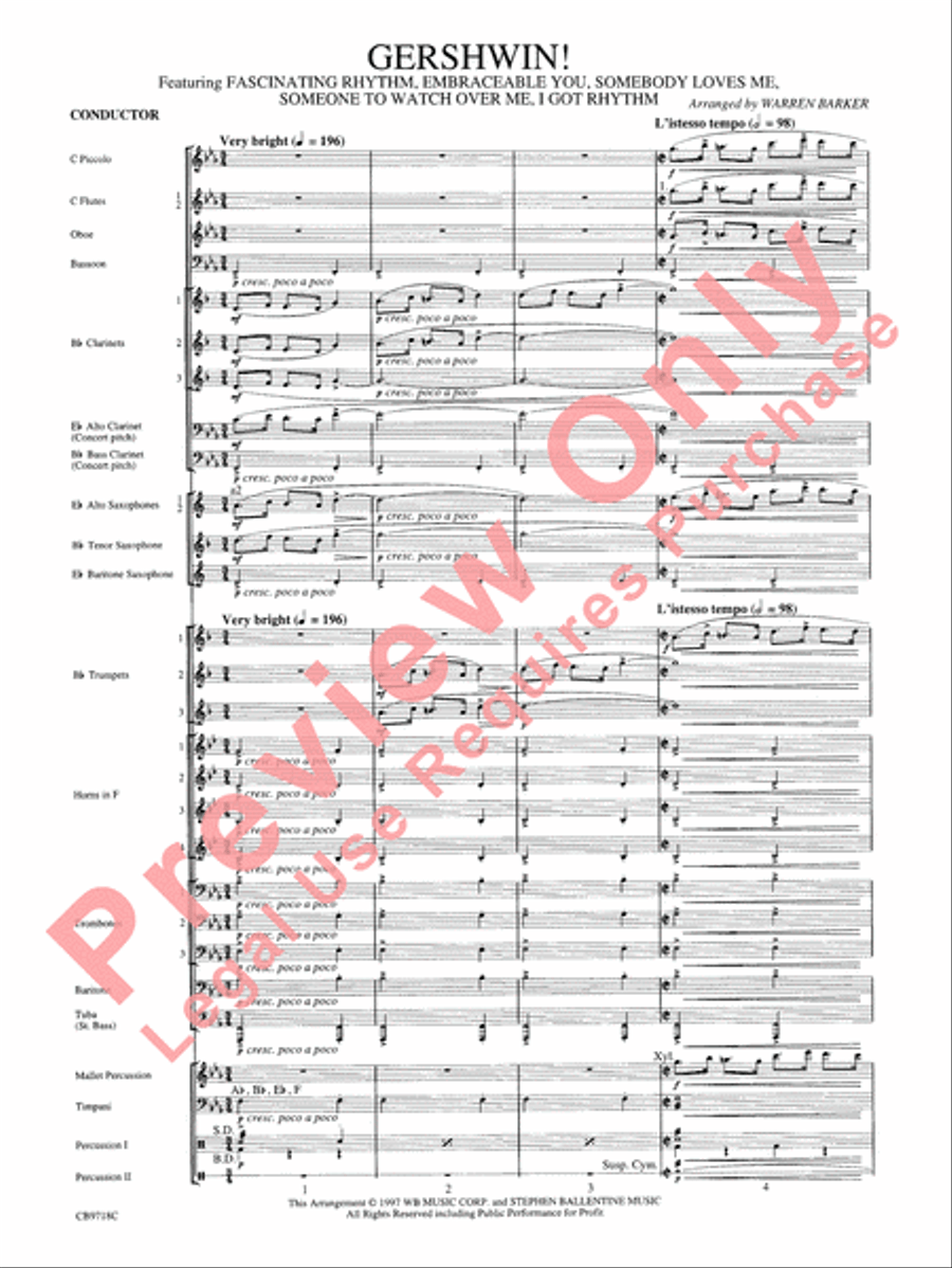 Gershwin! (Medley) Gershwin! (Medley) Concert Band scores gallery preview page 4