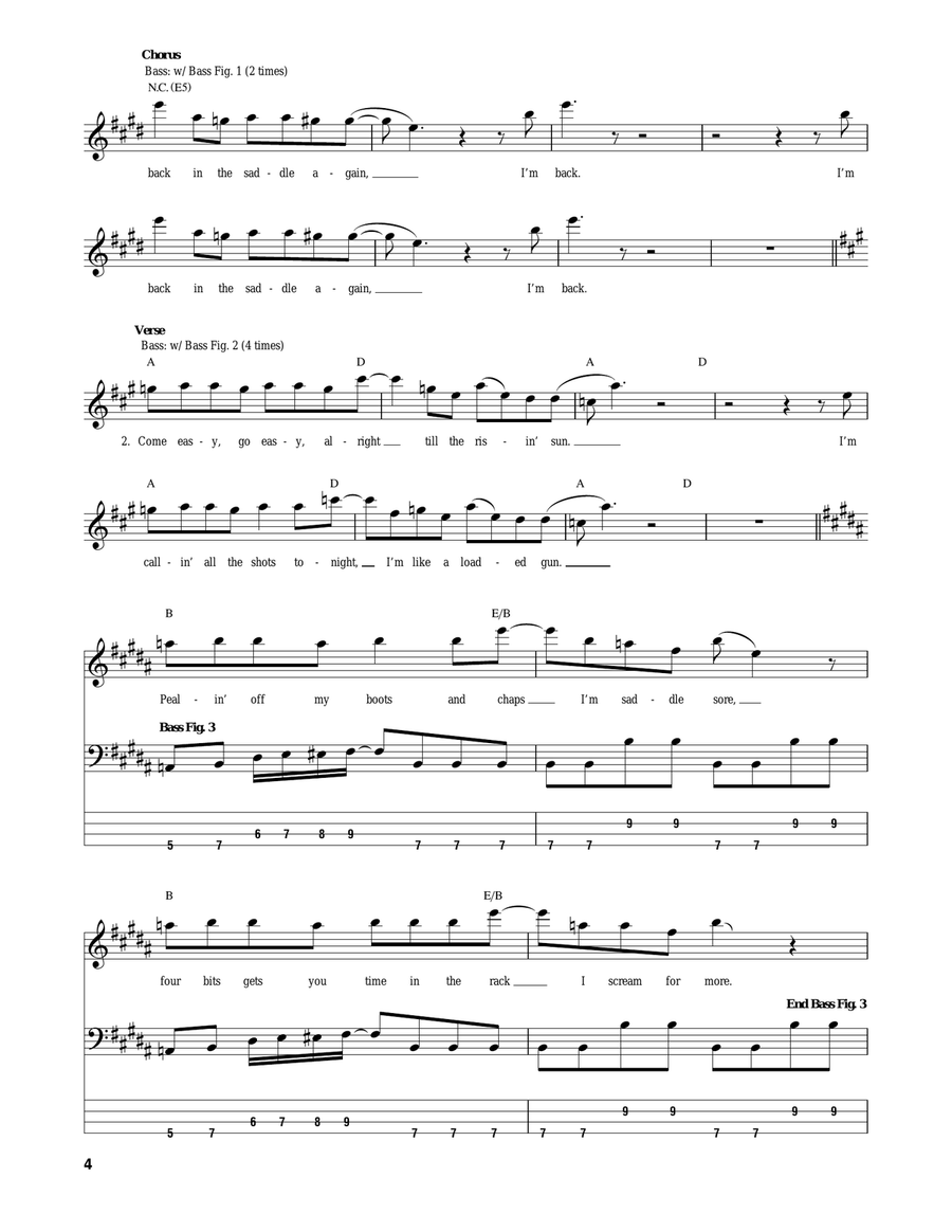 Back In The Saddle Acoustic Guitar scores gallery preview page 4
