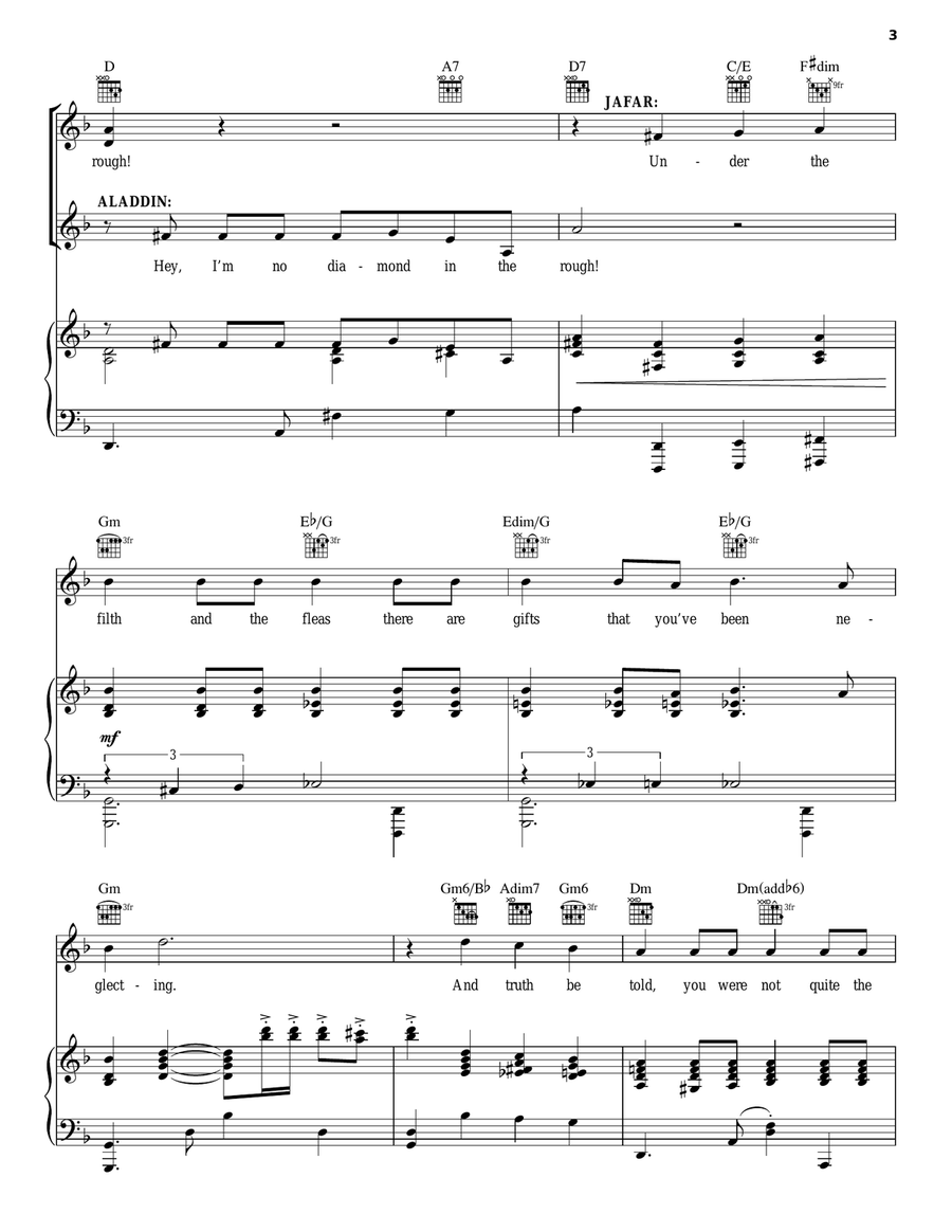 Diamond In The Rough (from Aladdin: The Broadway Musical) Guitar scores gallery preview page 3
