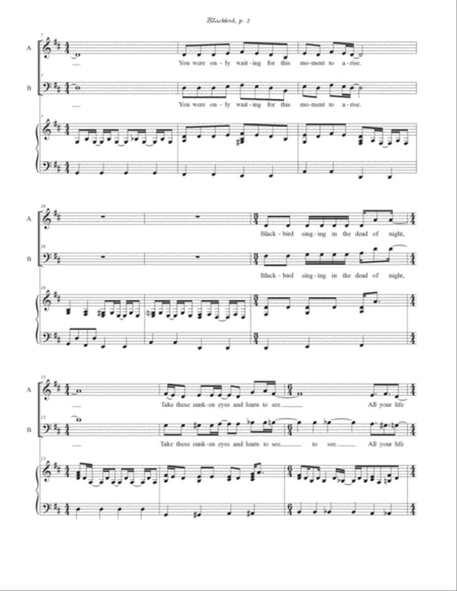Blackbird Blackbird Alto Voice scores gallery preview page 2