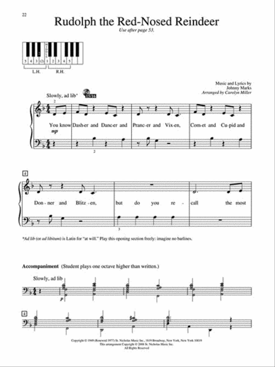 Christmas Piano Solos – First Grade (Book Only) Easy Piano scores gallery preview page 5