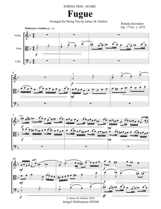 Rimsky-Korsakov: Fugue Op. 17 No. 1 for String Trio