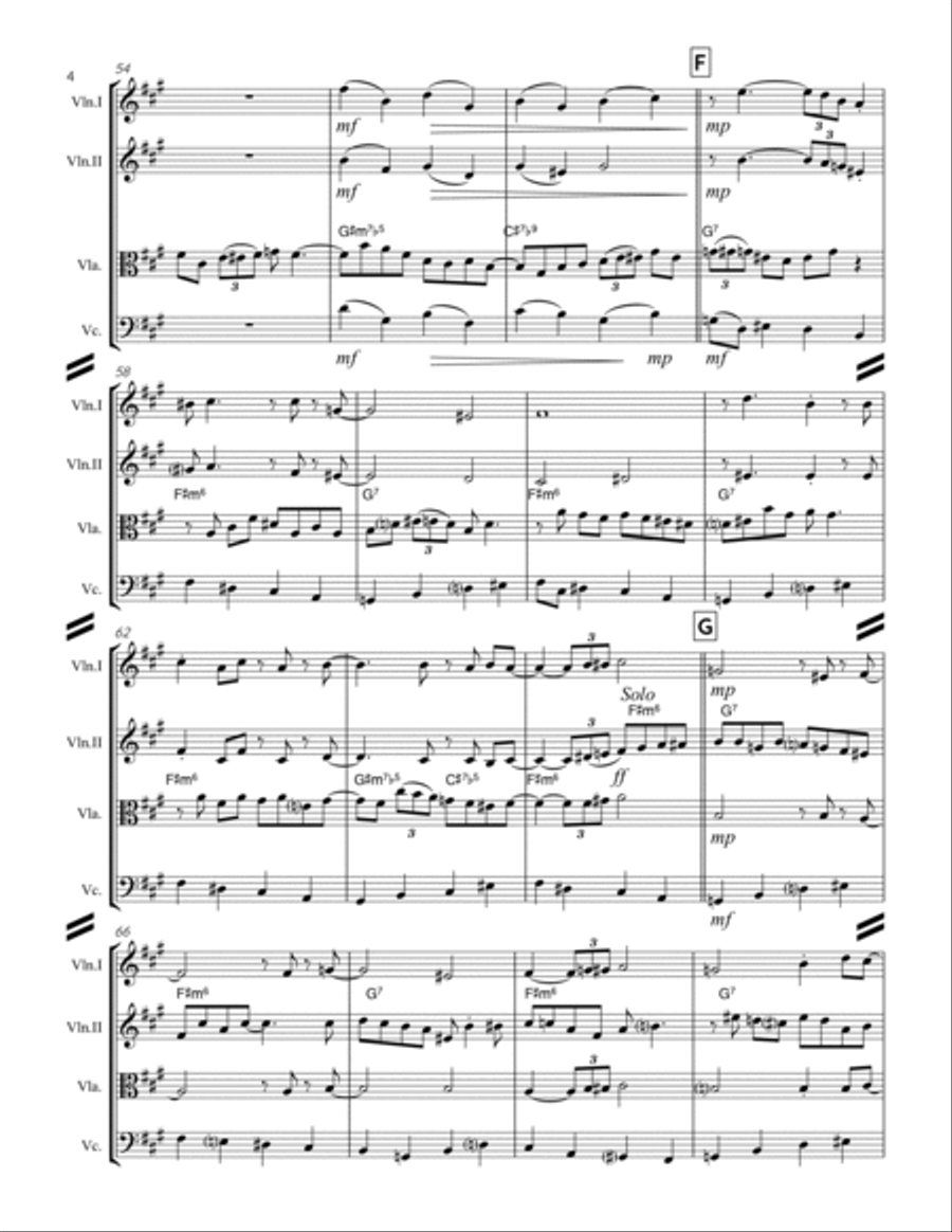 A Night In Tunisia A Night In Tunisia String Quartet scores gallery preview page 5