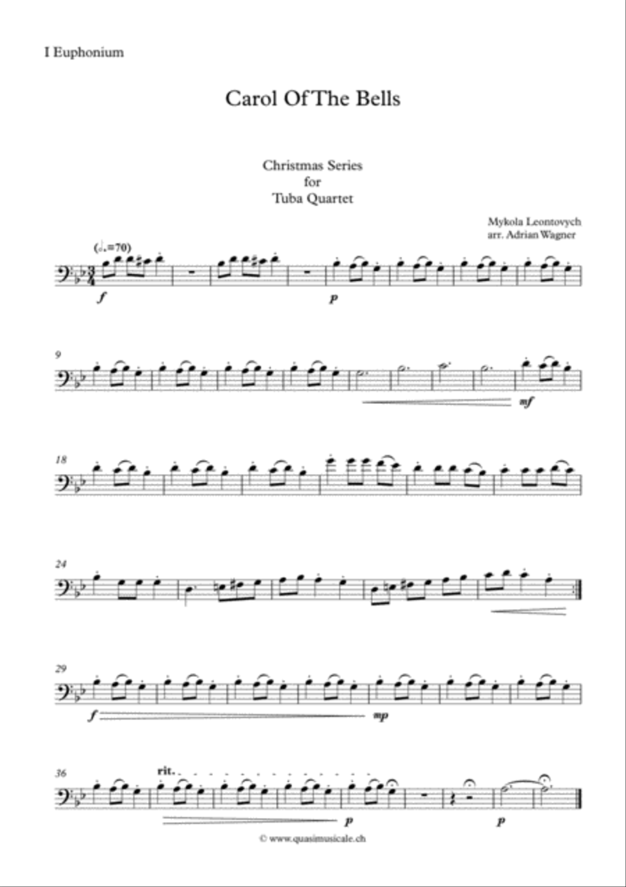 "Carol Of The Bells" Tuba Quartet arr. Adrian Wagner image number null