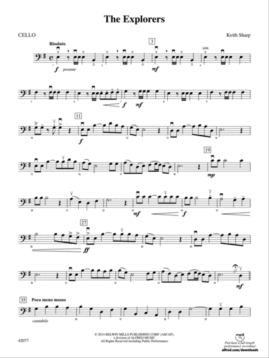 The Explorers: Cello String Orchestra scores gallery preview page 1