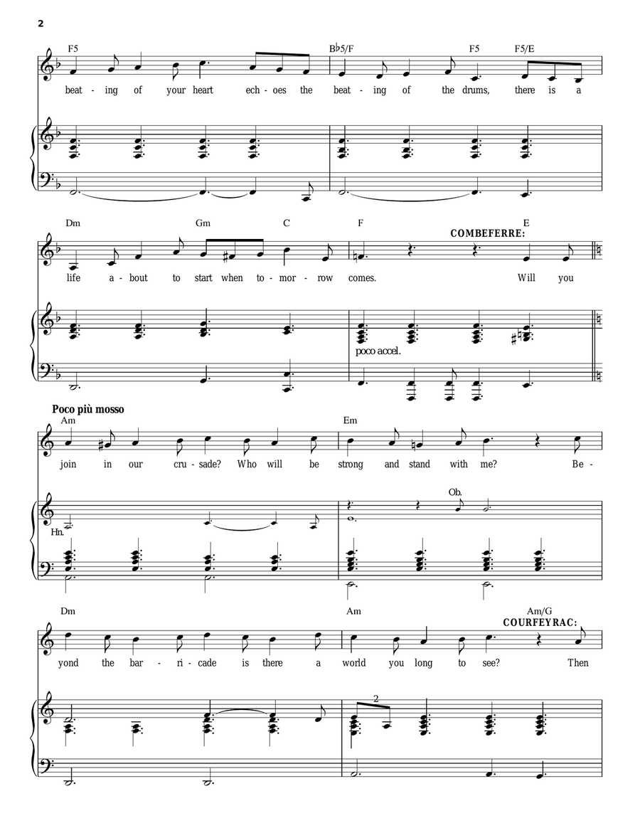 Do You Hear The People Sing? Piano, Vocal scores gallery preview page 2
