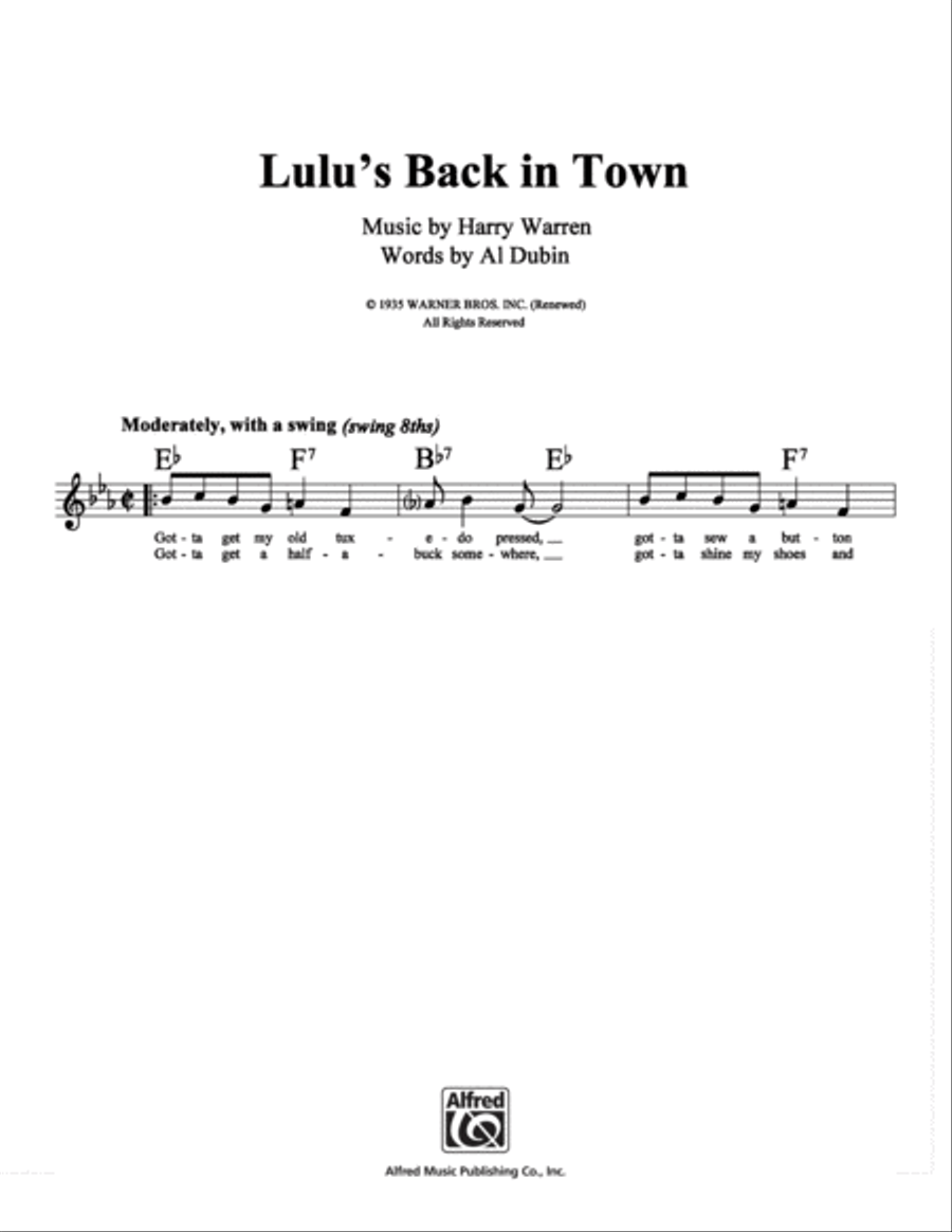 Lulu's Back in Town School and Community scores gallery preview page 1