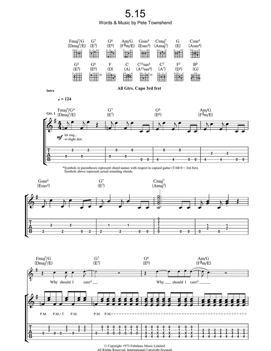 5:15 Electric Guitar scores gallery preview page 1