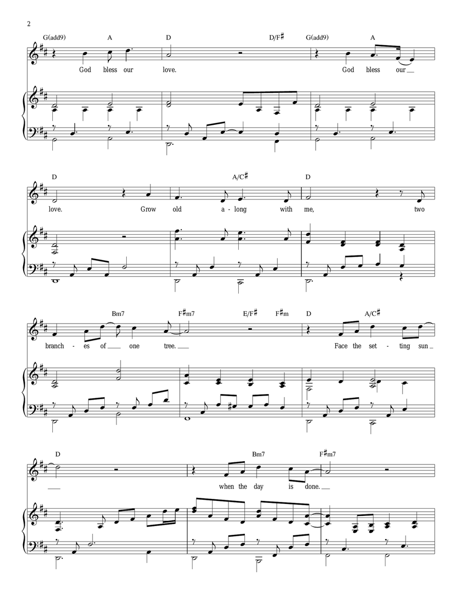 Grow Old With Me Grow Old With Me Piano, Vocal scores gallery preview page 2