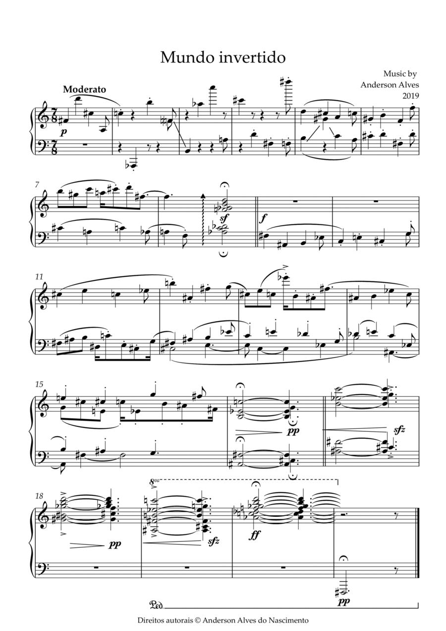 Inverted world Piano Solo scores gallery preview page 1