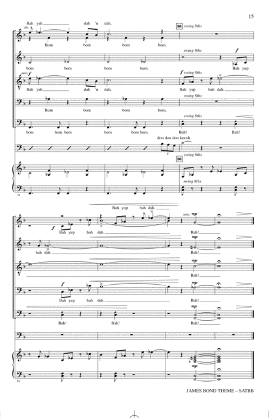 James Bond Theme (arr. Alan Billingsley) 4-Part scores gallery preview page 14
