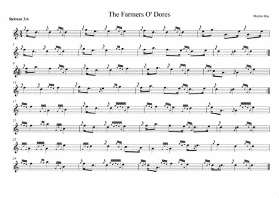 The Farmers O' Dores The Farmers O' Dores Bagpipe scores gallery preview page 1