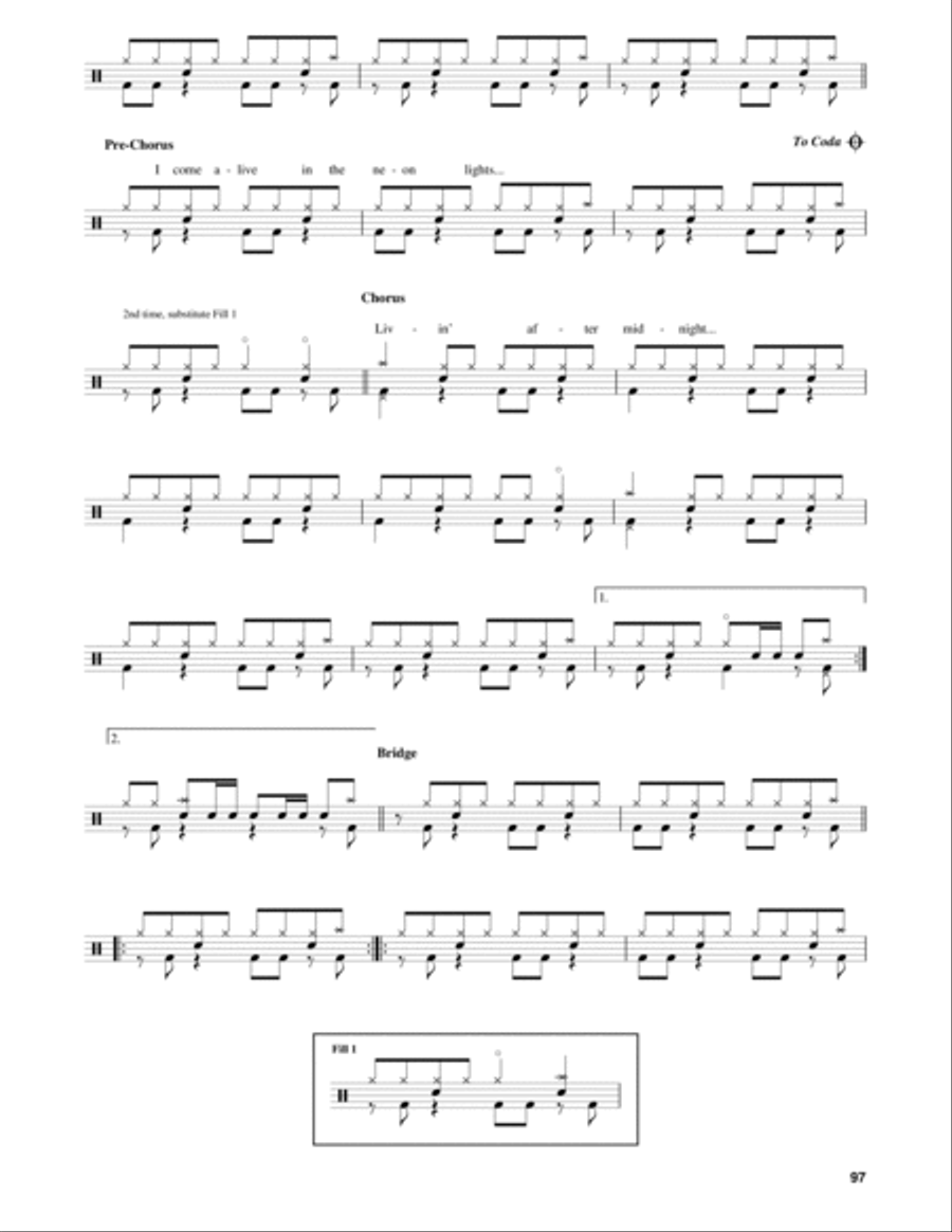 Living After Midnight Living After Midnight Drum Set scores gallery preview page 2