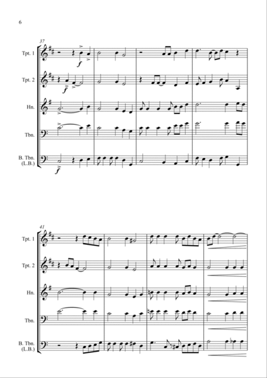Swing Low Sweet Chariot - A Jazz Arrangement - for Brass Quartet Brass Quartet scores gallery preview page 6