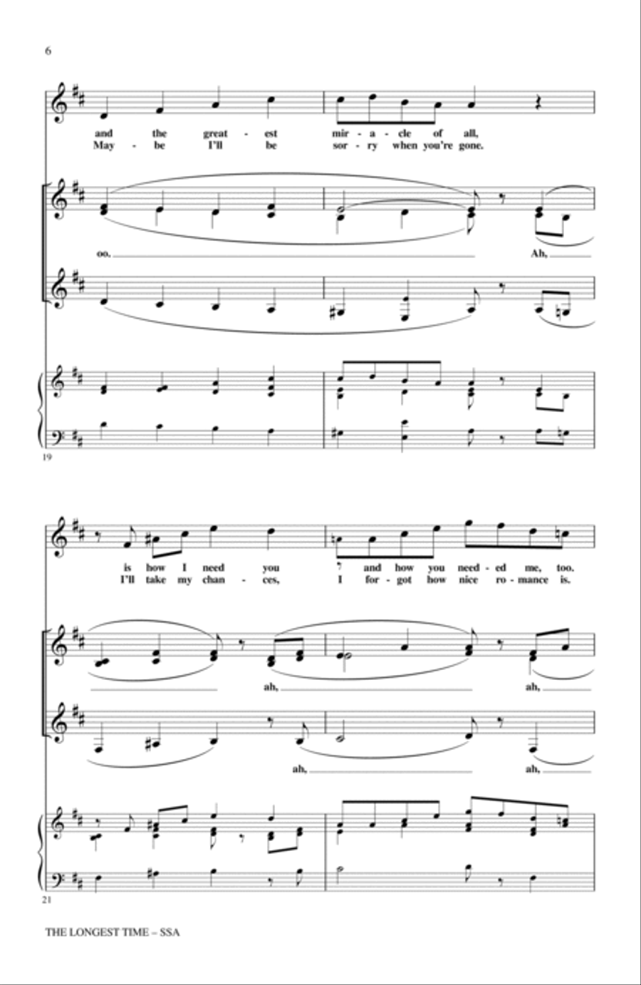 The Longest Time (arr. Kirby Shaw) SSA scores gallery preview page 5